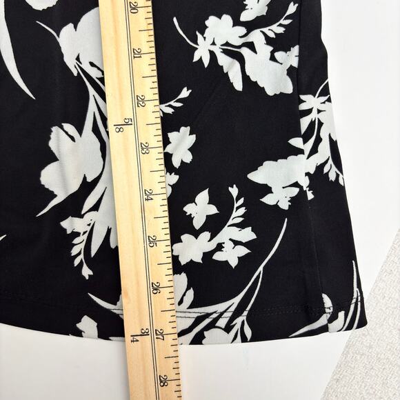 Liz Claiborne Black & White Floral 3/4 Sleeve Crew Neck Blouse Plus Size 3X - Picture 7 of 7